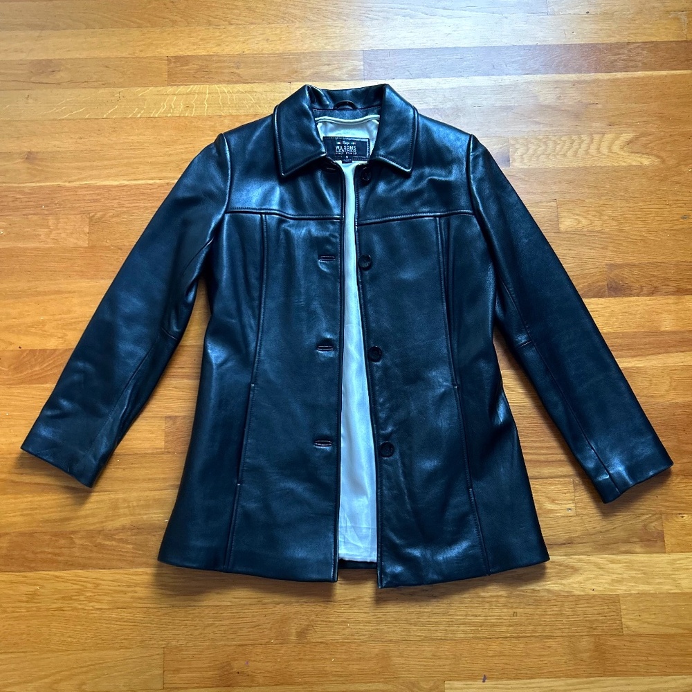 NEW Wilson's Italian leather coat S